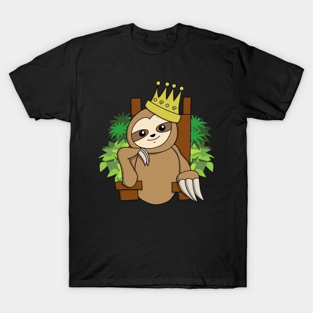 Sloth King T-Shirt by pako-valor